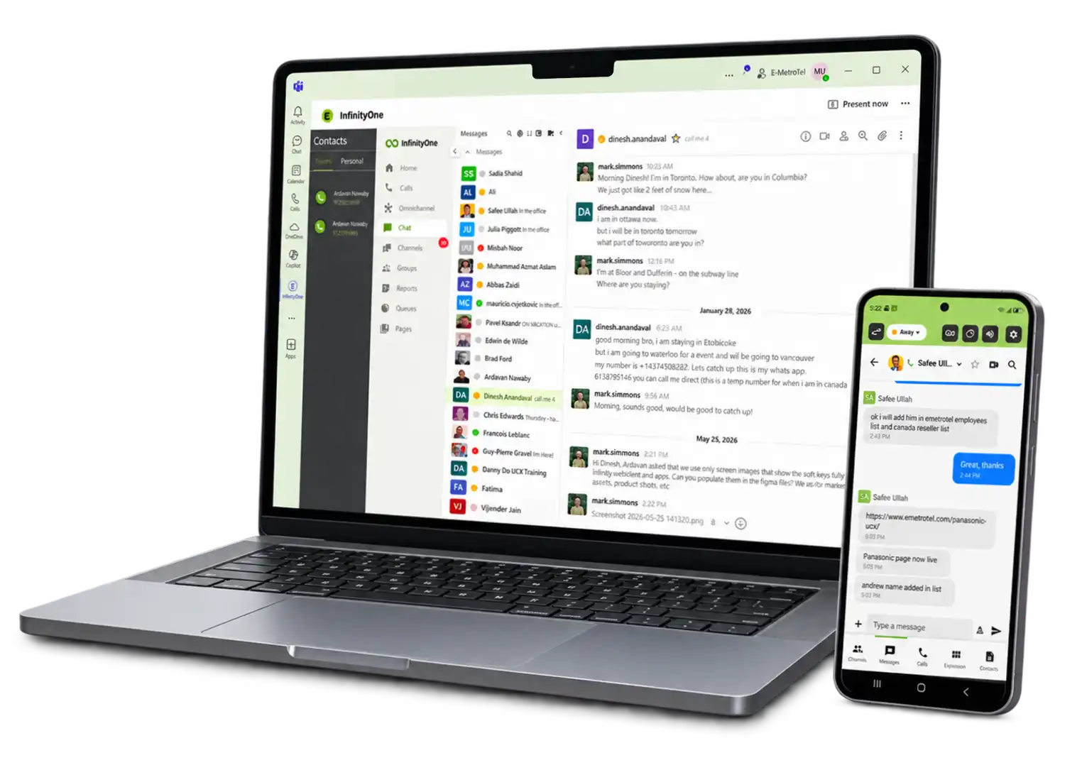 Infinity Cloud on laptop and mobile